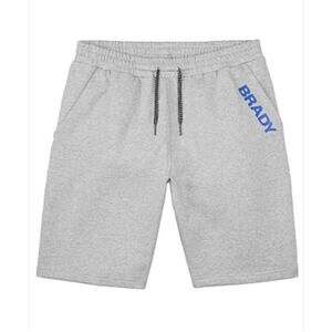 Brady Mens Drawstring Pockets Wordmark Fleece Sweat Shorts Heather Gray Size XXL